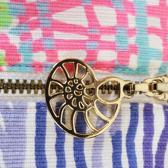 Lilly Pulitzer Roar of the Seas Mila Dress sz 0 EUC gold zip Medallion shift - Picture 3 of 14